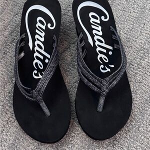Candie's Sparkling Black Women's Sandals
